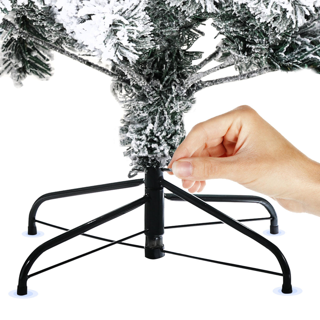 Künstlicher Weihnachtsbaum mit Schneeeffekt, 120/150/180 cm – aus PVC, mit 340/550/860 Zweigen, inklusive Metallfuß und Schnellmontagesystem, geeignet für festliche Weihnachtsdekoration