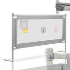 150/180/200 cm, zusammenklappbares Kinderbettgitter, höhenverstellbar von 70 bis 98 cm, Absturzsicherung, einfache Montage, graue Steppoptik