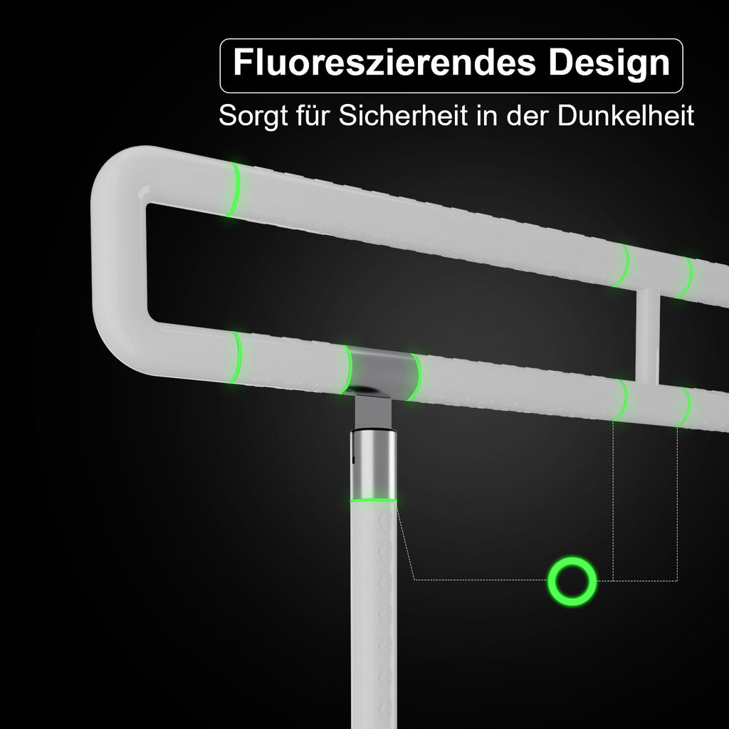 Wandstützgriff Toiletten, Klappgriff Haltegriff Dusche, WC Stützhilfe Aufstehhilfe Sicherheitsgriff, Rutschfeste Handlauf für Senioren Behinderte Schwangere, bis zu 200kg, Weiß