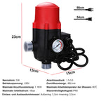 Druckregler, Druckschalter, 10-bar-Manometer mit Kabel, konstanter Wasserdruck, automatisches Ein- und Ausschalten, Trockenlaufschutz, geeignet für Garten und Haushalt, rot