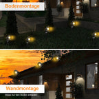 LED-Außenstrahler (mit Erdspieß), LED-Gartenstrahler für den Außenbereich, 4 W, GU10, warmweißes Licht, 3000 K, Schutzklasse IP65, geeignet für Wege, Sträucher, Pflanzen und Terrassen