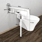 Wandstützgriff Toiletten, Klappgriff Haltegriff Dusche, WC Stützhilfe Aufstehhilfe Sicherheitsgriff, Rutschfeste Handlauf für Senioren Behinderte Schwangere, bis zu 200kg, Weiß