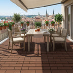 30 x 60 cm WPC-Terrassenfliesen , Klick-Verlegesystem, Teakholzfarben/Rotbraun/Dunkelgrau, 1–5 m² | WPC-Fliesen, Balkonfliesen, witterungsbeständige Platten mit Entwässerungsfunktion, einfache Verlegung, geeignet für Terrassen, Balkone und Gärten