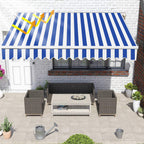 250 x 200 cm Manuelle Klappmarkise,  mit Kurbel, UV-beständig und wasserdicht, aus Aluminium/Polyester, geeignet für Balkon, Terrasse und Garten, in vier Ausführungen erhältlich
