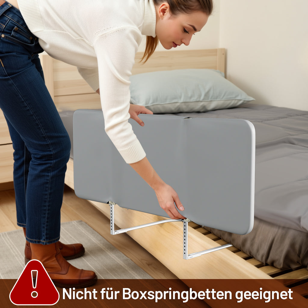 Bettgitter mit Absturzsicherung, tragbares Bettgitter, höhenverstellbar | Zusammenklappbares Bettgitter mit Sicherheitsgurt und Aufbewahrungstasche, geeignet für Babybetten und Elternbetten, Montage ohne Werkzeug, 120/150/180 cm