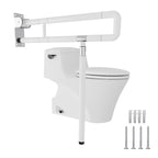 Wandstützgriff Toiletten, Klappgriff Haltegriff Dusche, WC Stützhilfe Aufstehhilfe Sicherheitsgriff, Rutschfeste Handlauf für Senioren Behinderte Schwangere, bis zu 200kg, Weiß