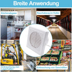 100/150 mm leiser Badventilator, Plug-and-Play, Kunststoffgehäuse, geeignet für Badezimmer, Küche, Keller und Toiletten, leitet Wasserdampf und Gerüche ab, glatte Frontblende, weiß