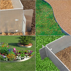 Rasenkante verzinkt Metall, 5m 10m 15m 20m 25m 30m 35m 40m 45m 50m 100x18cm Beeteinfassung Mähkante Palisade Gartenbeet, Silber oder Schwarz(Länge 5m - Höhe 18cm)