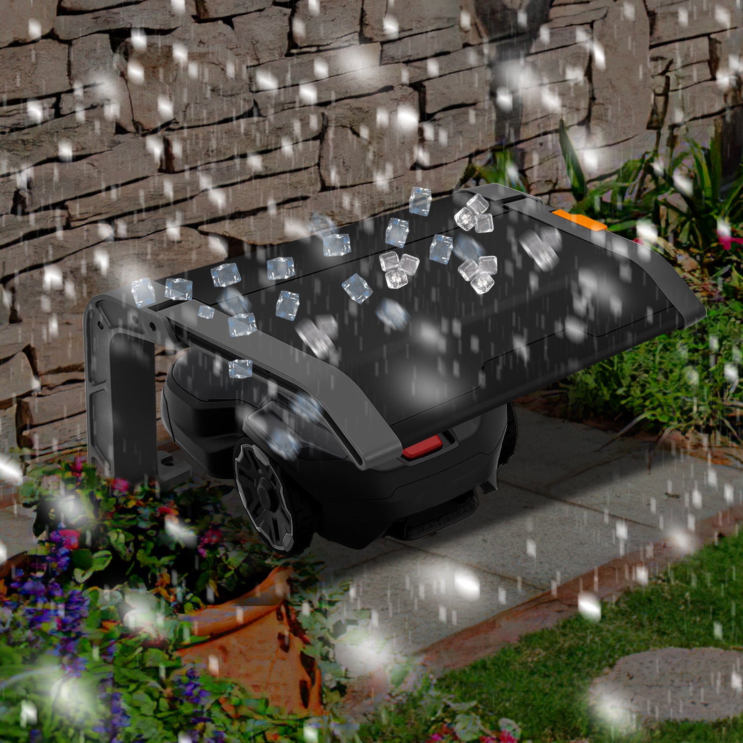 Klappbare Mähroboter Garage Dach Carport Überdachung für Rasenroboter Rasenmäher 72x56x36cm Rasenmähroboter Garage Schutzhülle Schutz vor Regen, Hagel und UV-Strahlen