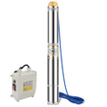 Deep Well Pump 0.75 kW, Stainless Steel Deep Well Pump with 20 m Connection Cable, Delivery Height Max. 67 m, up to 4,000 L/h Flow Rate Well Pump, Sand Compatible Submersible Pressure Pump 6.7 Bar Max