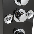 Duschpaneel mit Wasserhahn, 6 Funktionen, Edelstahl-Duschpaneel mit LED-Temperaturanzeige, Regen- und Wasserfall-Duschköpfe, Handbrause, Massagedüse und Duschsäule