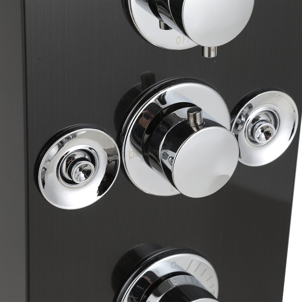 Duschpaneel mit Wasserhahn, 6 Funktionen, Edelstahl-Duschpaneel mit LED-Temperaturanzeige, Regen- und Wasserfall-Duschköpfe, Handbrause, Massagedüse und Duschsäule