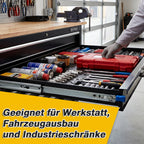 1 Paar Hochleistungs-Schubladenführungen mit Arretierung | Breite 53 mm, Tragkraft 78–120 kg, Vollauszug mit Kugellagern, inklusive Befestigungsschrauben, geeignet für Schränke, Werkstätten, Wohnmobile und industrielle Anwendungen, 300–1150 mm