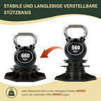40–70 mm Hohe Stützen für Terrassenfliesen, höhenverstellbar – Plattenförmige Stützunterlagen – geeignet für Holz-, WPC- und Steinuntergründe von Terrassenfliesen