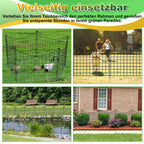 Teichzäune, Metall-Gartenzäune, Außenzäune, 3,75/7,5/10,5 Meter, inklusive Zaunelemente und Befestigungsstangen, oben nach unten gewölbt