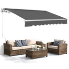 300 x 250 cm Manuelle Klappmarkise,  mit Kurbel, UV-beständig und wasserdicht, aus Aluminium/Polyester, geeignet für Balkon, Terrasse und Garten, in vier Ausführungen erhältlich
