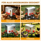 Automatischer Hühnerfutterbehälter mit 18 kg Fassungsvermögen, 6 Futterauslässen, aus verzinktem Metall