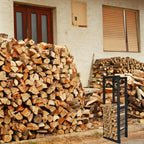 Holzregal, schwarzes Metall-Holzregal, Holzscheite, Hilfsmittel zur Lagerung im Innenbereich, Holzregal, Holzhalterung, Holzaufbewahrungsregal, in verschiedenen Größen erhältlich