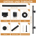 Treppengeländer, Geländer für Innen- und Außentreppen, schwarze Handläufe, wandmontierte Handläufe (inklusive Befestigungszubehör), wandmontierte Halterungen für Treppenhandläufe, geeignet für Treppen, Geländer und Balkone (100 cm/150 cm/200 cm/300 cm)