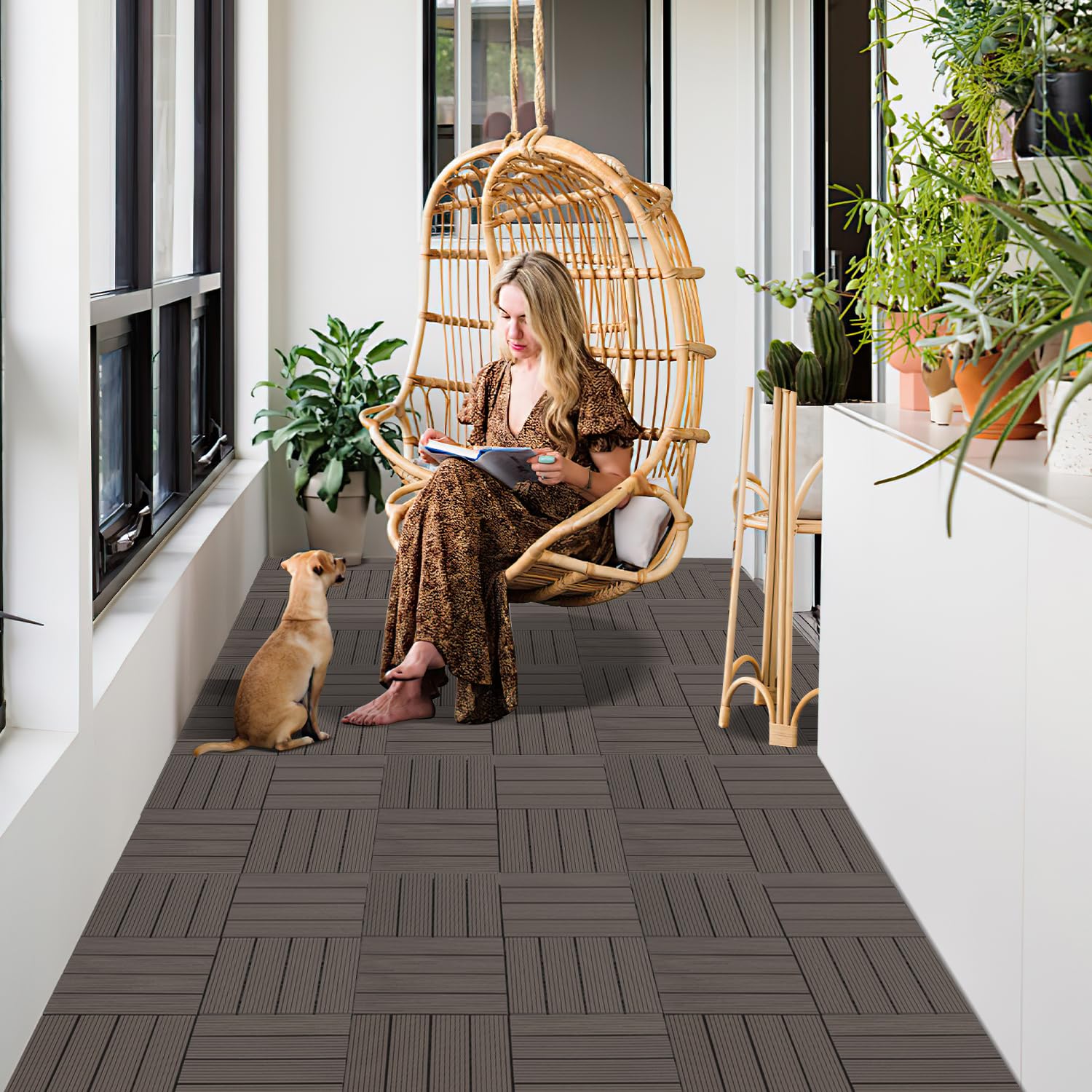 WPC-Terrassenfliesen 1 m²–5 m² – Außenfliesen, Bodenbelag, Klickfliesen, Terrasse, zum Selberverlegen, in vielen verschiedenen Designs und Farben erhältlich