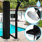 Solardusche Bogen Solar Gartendusche warmes Wasser Bis Zu 60°C Ohne Stromanschluss Pooldusche Camping mit Fußdusche und Duschablage schwenkbarem Regenduschkopf Schutzhülle Schwarz(20L/35L)