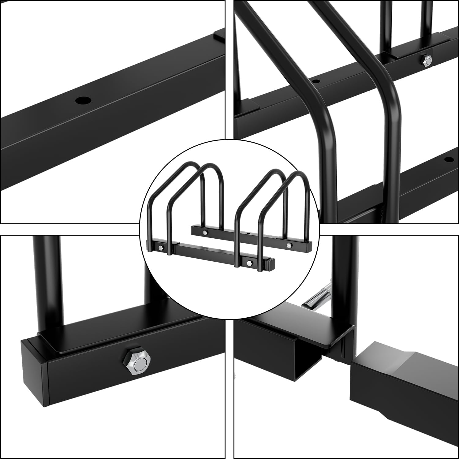 Fahrradständer für 2/3/4/5/6 Fahrräder, bodenmontierter Fahrradständer, Radabstand 30 cm, geeignet für Reifenbreiten von 35–55 mm, für die Montage am Boden oder an der Wand geeignet, schwarz