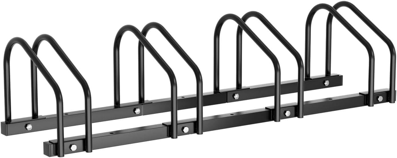 Fahrradständer für 2/3/4/5/6 Fahrräder, bodenmontierter Fahrradständer, Radabstand 30 cm, geeignet für Reifenbreiten von 35–55 mm, für die Montage am Boden oder an der Wand geeignet, schwarz