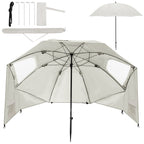 2-in-1-Aluminium-Auslegersonnenschirm – Sonnenschutz, UV-Schutz 50, 210 x 220 cm – Strand-/Garten-Sonnendach – zusammenklappbar, multifunktional, mit Fenster und Tragetasche