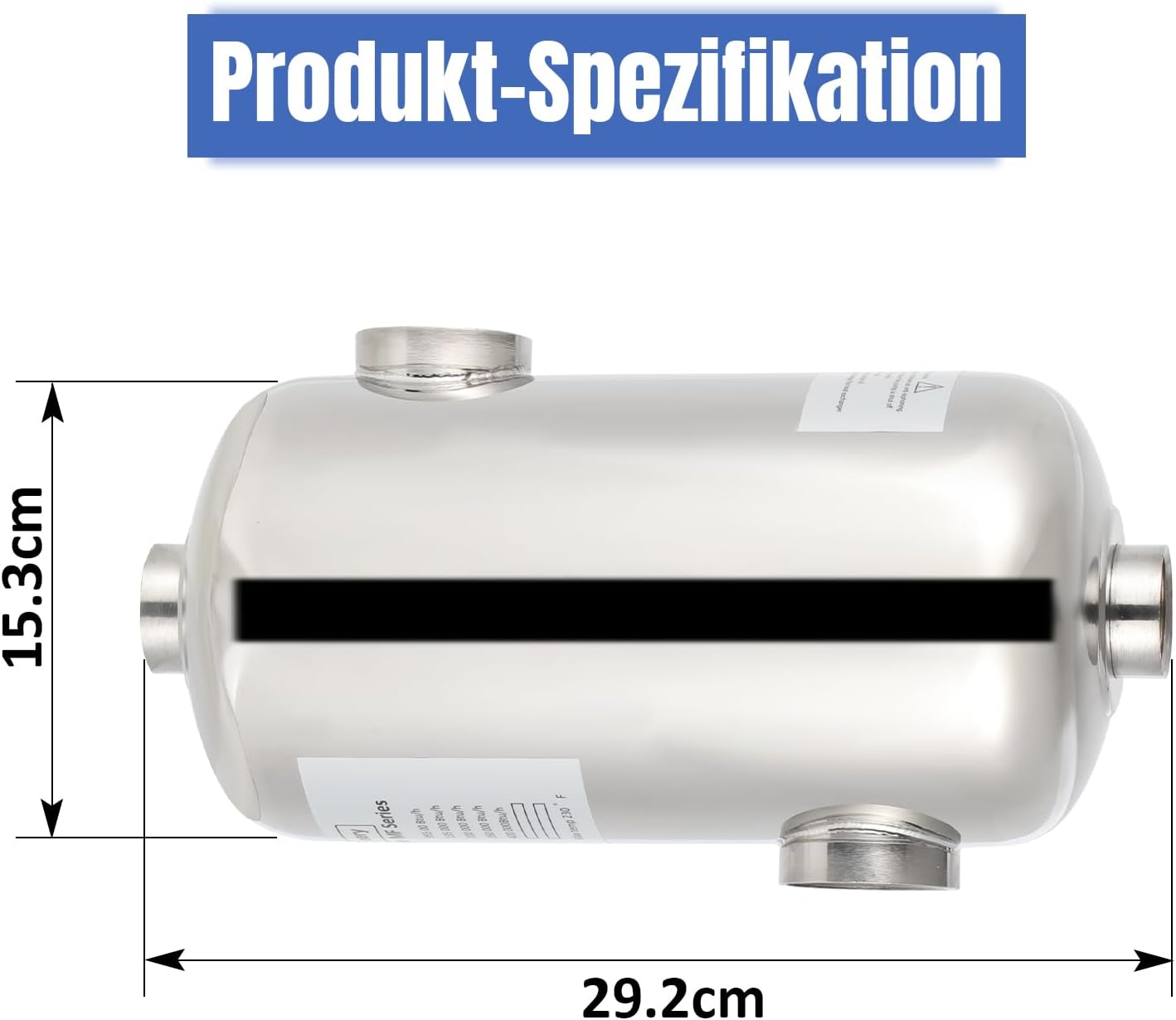 Edelstahl Schwimmbadheizer 28KW / 60KW Edelstahl Schwimmbad Wärmetauscher Pool Wärmetauscher 150 L/Min Poolwasserdurchfluss, Heißwasserfluss 18 L/Min, Schwimmbadwärmetauscher für Poolsystem