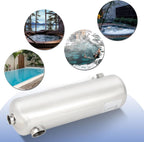 Edelstahl Schwimmbadheizer 28KW / 60KW Edelstahl Schwimmbad Wärmetauscher Pool Wärmetauscher 150 L/Min Poolwasserdurchfluss, Heißwasserfluss 18 L/Min, Schwimmbadwärmetauscher für Poolsystem