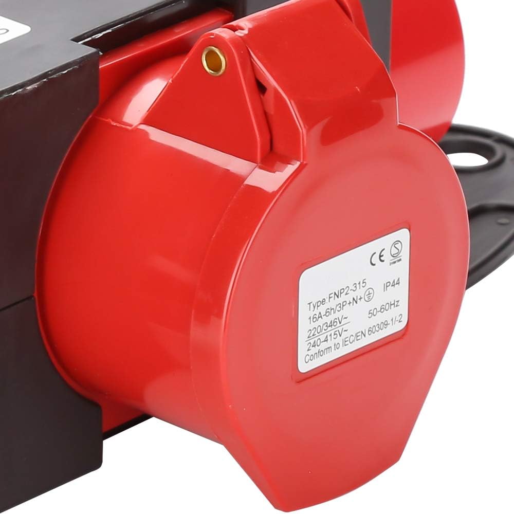 CEE Stromverteiler 16A 5 Polig CEE Adapter mit 3 x Schuko Steckdose und 1 x CEE Steckdose 16A IP44 Spritzwassergeschützt Baustrom Verteiler für Generator Baustelle Werkstatt Camping Outdoor