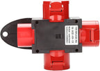 CEE Stromverteiler 16A 5 Polig CEE Adapter mit 3 x Schuko Steckdose und 1 x CEE Steckdose 16A IP44 Spritzwassergeschützt Baustrom Verteiler für Generator Baustelle Werkstatt Camping Outdoor