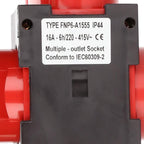 CEE Stromverteiler 16A 5 Polig CEE Adapter mit 3 x Schuko Steckdose und 1 x CEE Steckdose 16A IP44 Spritzwassergeschützt Baustrom Verteiler für Generator Baustelle Werkstatt Camping Outdoor