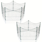 Teichzäune, Metall-Gartenzäune, Außenzäune, 3,75/7,5/10,5 Meter, inklusive Zaunelemente und Befestigungsstangen, oben nach unten gewölbt