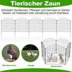 Teichzäune, Metall-Gartenzäune, Außenzäune, 3,75/7,5/10,5 Meter, inklusive Zaunelemente und Befestigungsstangen, oben nach oben gewölbt