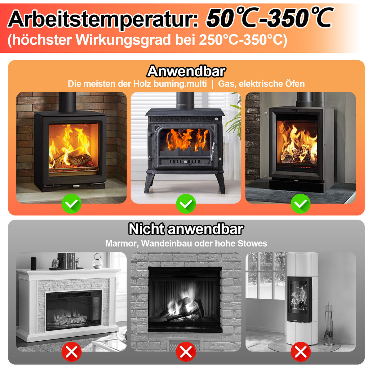 Kaminofen Ventilator Ofenventilator Stromloser Kaminofenventilator Stove Fan