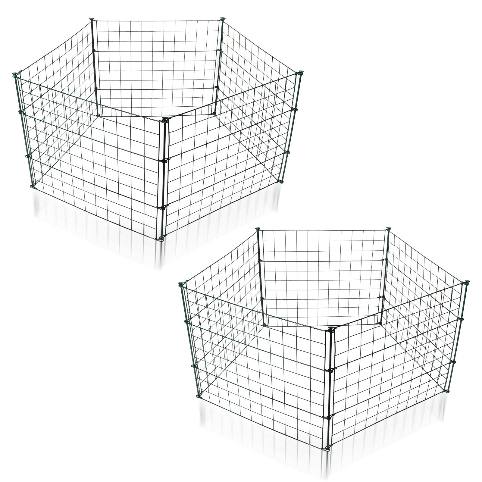 Teichzaun, Metall-Gartenzaun, Außenzaun, 3,75/7,5/10,5 Meter, inklusive Zaunelemente und Befestigungsstangen, flaches Modell