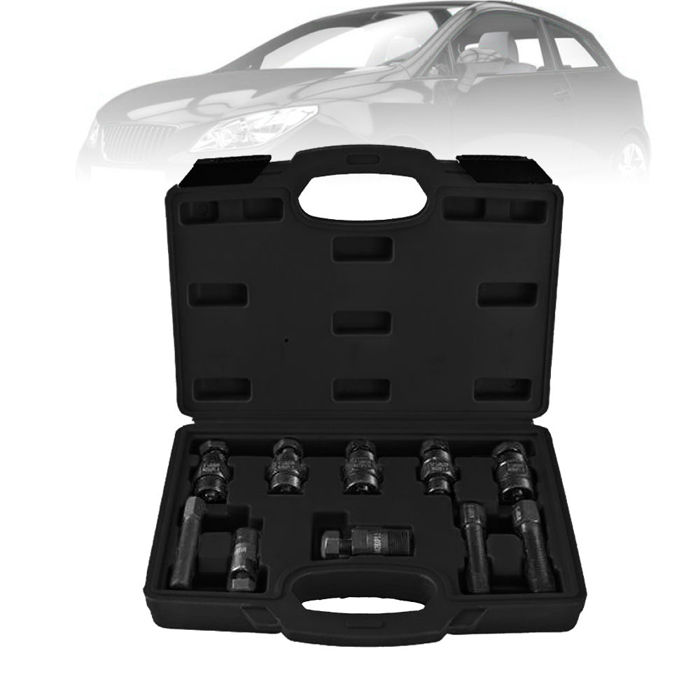 10-teiliges Schwungrad-Abzieher-Set, geeignet für Roller, Motorräder und Rollerwerkzeuge, zum Ausbau von Schwungrädern. Die Farbe des Koffers wird zufällig zugeteilt (schwarz/blau).