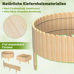 Blumenbeetumrandung aus Holz, 10 x 200 cm – flexible Holzumrandung für Gärten, Blumenbeete und Rasenflächen, als Rasenkante zum Umbiegen, als Steckzaun für Blumenbeete, naturfarben, in den Höhen 10 cm, 20 cm, 30 cm und 40 cm erhältlich