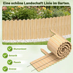 Blumenbeetumrandung aus Holz, 10 x 200 cm – flexible Holzumrandung für Gärten, Blumenbeete und Rasenflächen, als Rasenkante zum Umbiegen, als Steckzaun für Blumenbeete, naturfarben, in den Höhen 10 cm, 20 cm, 30 cm und 40 cm erhältlich