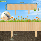 Blumenbeetumrandung aus Holz, 10 x 200 cm – flexible Holzumrandung für Gärten, Blumenbeete und Rasenflächen, als Rasenkante zum Umbiegen, als Steckzaun für Blumenbeete, naturfarben, in den Höhen 10 cm, 20 cm, 30 cm und 40 cm erhältlich
