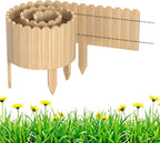 Blumenbeetumrandung aus Holz, 10 x 200 cm – flexible Holzumrandung für Gärten, Blumenbeete und Rasenflächen, als Rasenkante zum Umbiegen, als Steckzaun für Blumenbeete, naturfarben, in den Höhen 10 cm, 20 cm, 30 cm und 40 cm erhältlich