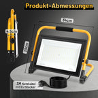 LED-Baustrahler, 50-W-, 100-W- und 200-W-Arbeitsleuchten, kaltweißes Licht, 3 Meter langes Kabel, Schutzart IP66, mit klappbarem Stativ, extrem helle, tragbare Arbeitsleuchten, geeignet für Werkstätten, Baustellen und Garagen