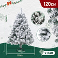 Künstlicher Weihnachtsbaum mit Schneeeffekt, 120/150/180 cm – aus PVC, mit 340/550/860 Zweigen, inklusive Metallfuß und Schnellmontagesystem, geeignet für festliche Weihnachtsdekoration