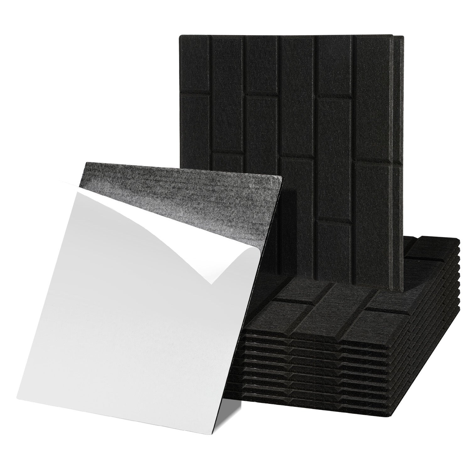 12–36 quadratische Schallabsorberplatten, selbstklebend, schwarz/weiß, hochdichte Schallabsorberplatten, ultradünne Schallabsorberplatten für Wandverkleidungen und Schalldämmung, geeignet für Tonstudios und die Wohnraumgestaltung (30 × 30 × 0,9 cm)