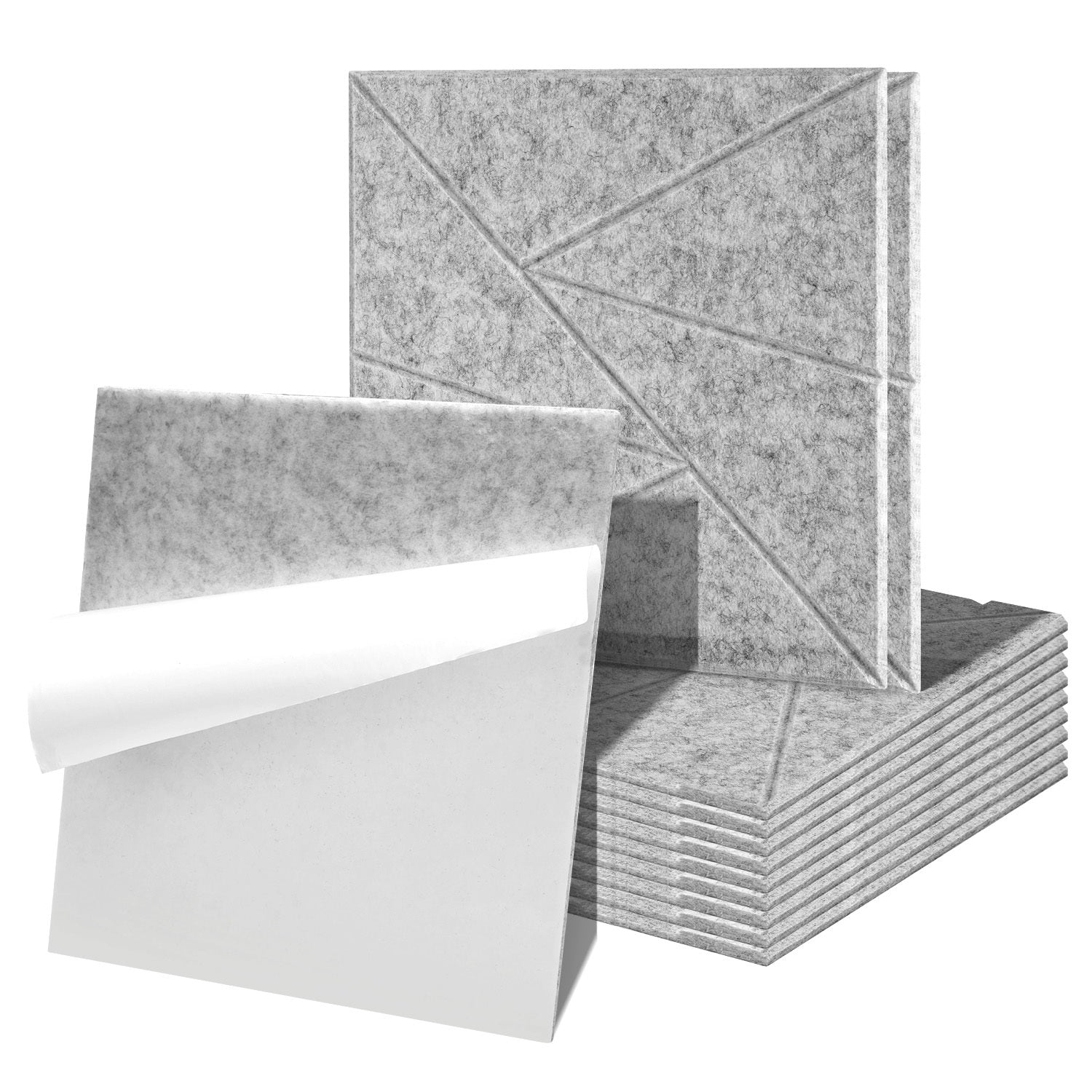 12–36 Stück schallabsorbierende Platten, selbstklebend, zweifarbig (schwarz-weiß), hochdichte Schallabsorber, ultradünne Schallabsorber, geeignet für Wandverkleidungen und Schallschutz, ideal für Tonstudios und die Wohnraumgestaltung (30 × 30 × 0,9 cm)
