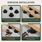 40–70 mm Hohe Stützen für Terrassenfliesen, höhenverstellbar – Plattenförmige Stützunterlagen – geeignet für Holz-, WPC- und Steinuntergründe von Terrassenfliesen