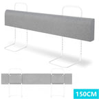 Kinderbettgitter, 150/180/200 cm, Sicherheitsgitter für Babybetten, in 5 Stufen höhenverstellbar, weiches Gitter zum Schutz vor Stürzen, geeignet für Familienbetten und Babybetten, grau