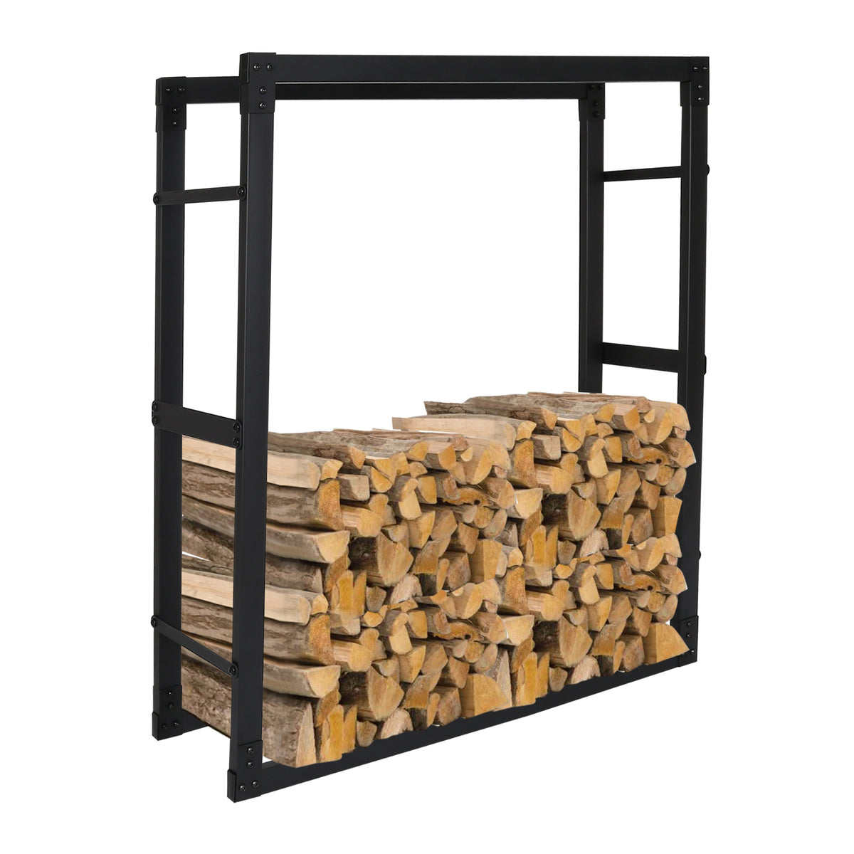 Holzregal, schwarzes Metall-Holzregal, Holzscheite, Hilfsmittel zur Lagerung im Innenbereich, Holzregal, Holzhalterung, Holzaufbewahrungsregal, in verschiedenen Größen erhältlich