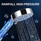 Duschpaneel mit Wasserhahn, 5 Funktionen, Edelstahl-Duschpaneel mit LED-Temperaturanzeige, Regen- und Wasserfall-Duschköpfe, Handbrause, Massagedusche und Duschstange